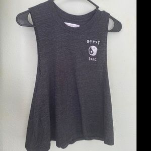 Dark Grey Flowy Tank ~ Spiritual Gangster ~ Gypsy Soul☮️
